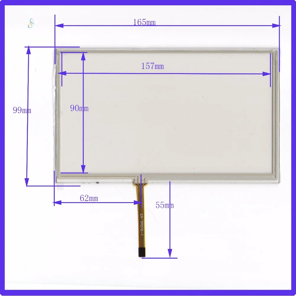 

ZhiYuSun 10PCS/Lot165mm*99mm 7inch resistance screen for GPS Car cable is left touch sensor 165*99 the lines from the left 62mm