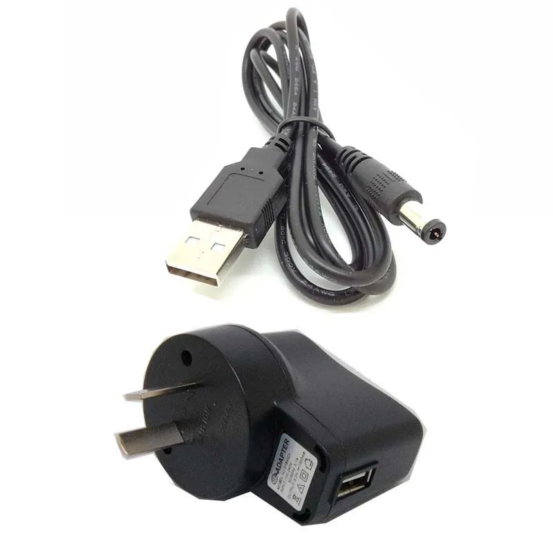 กำแพงรถ USB 5V 1A DC 5.5มม.X 2.1มม.ตัวเชื่อมต่อสายไฟใหม่