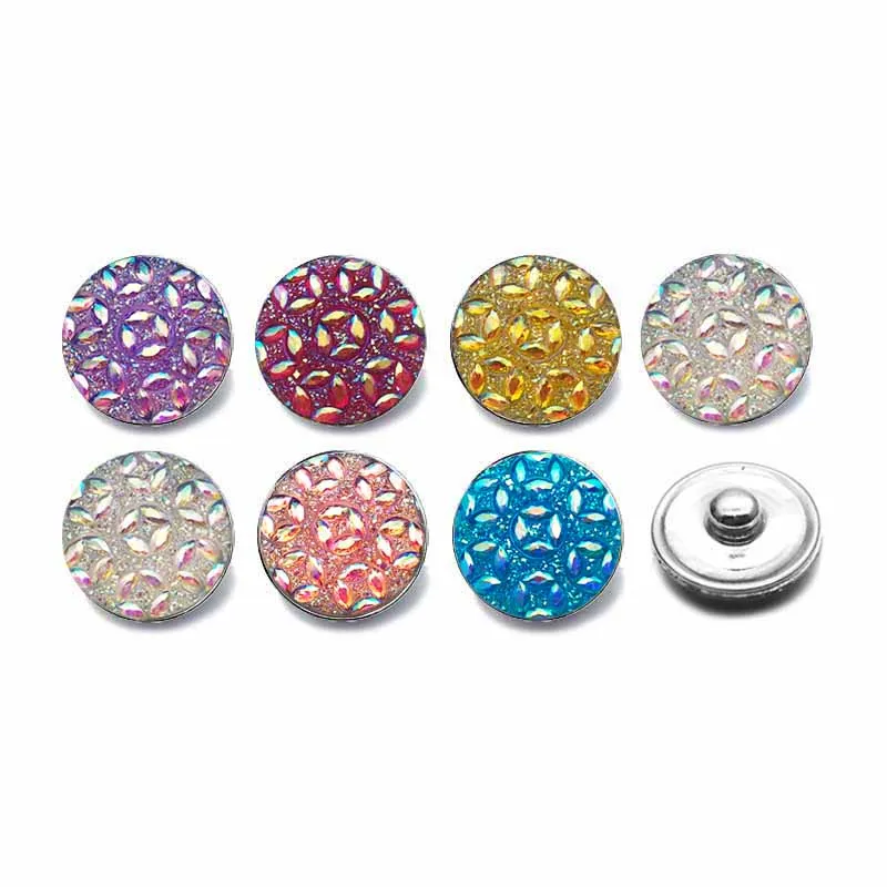 Hot Silicone 18mm Acrylic Resin Uneven Resin Snap Button 035 Fit Charm Interchangeable Bracelets Jewelry For Women Accessories