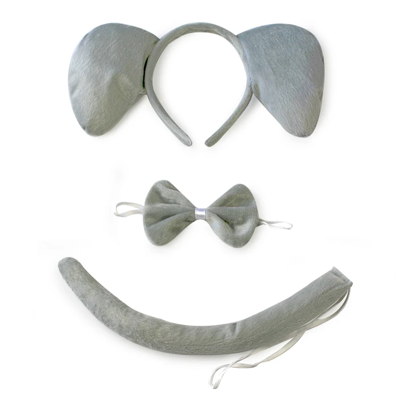 Bambino Adulto fantasia animale elefante della fascia di hairband tie guanti coda di compleanno favore di partito cosplay articolo per il ragazzo ragazza