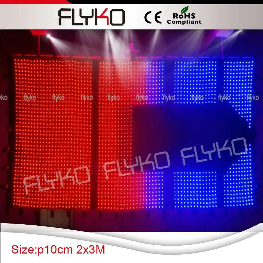 Top led display video Cloth curtain display rgb animation For Night Club