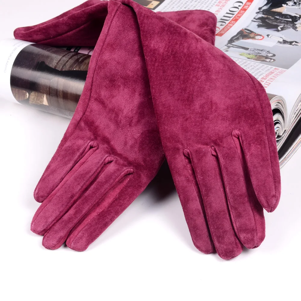 30 40 50 60 70cm Women\'s Ladies Real Suede leather Winter Tender Party Long Evening Gloves Opera/Long Gloves