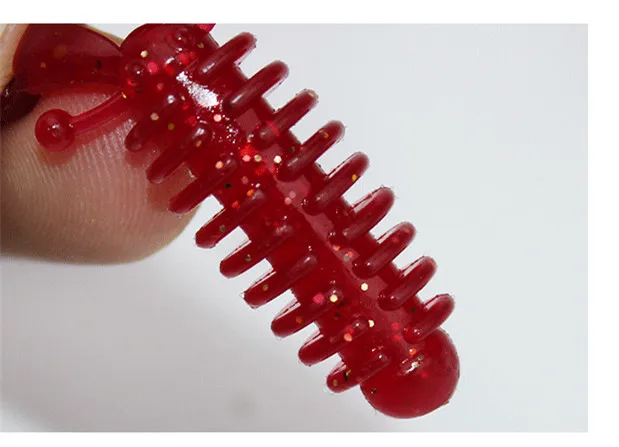 Angel köder weicher Köder künstliche Pop Mini Garnelen 5,5 cm/1,1g Wurm Maden lockt Schraub klemme Schwänze Los 10 Stück – Detail 11