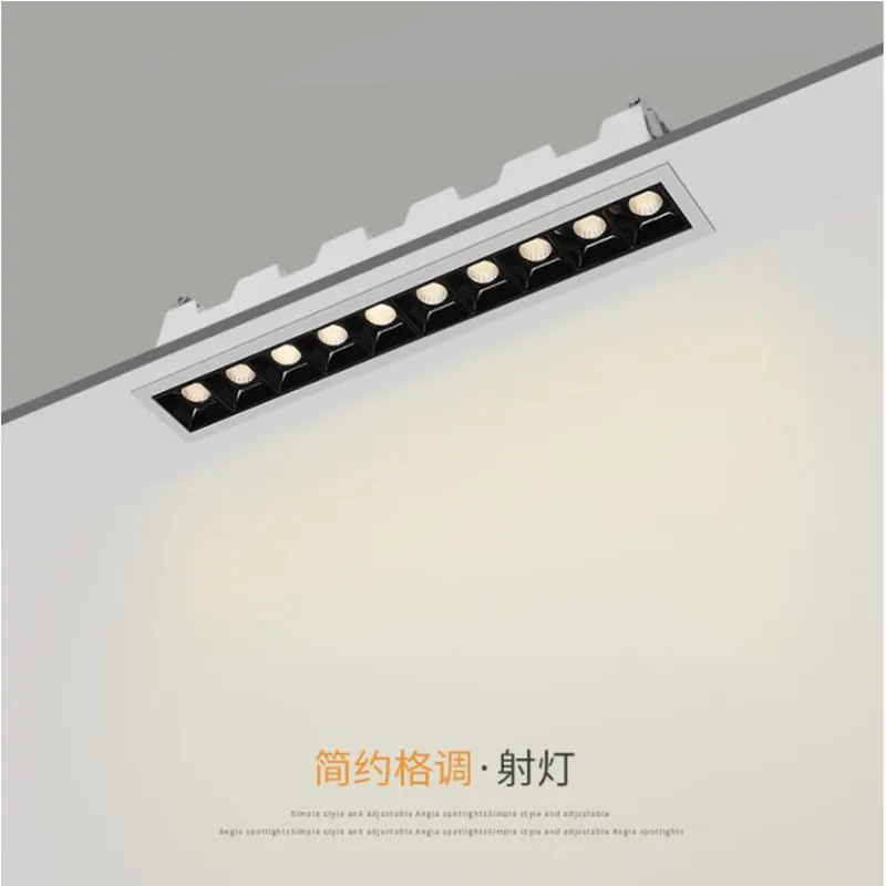 

Modern fashion Creative Office LED Line Light 2W 4W 10W 20W 30W Meeting Room Borderless Long Linear Spotlight Grill Light Bar