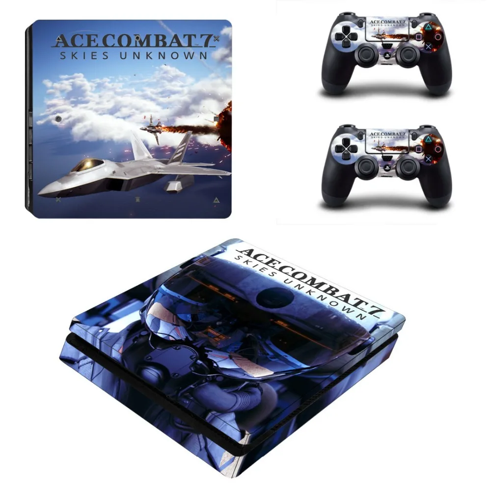 Ace Combat 7 Skies Unknown PS4 Slim Skin Sticker Vinyl For PlayStation 4 Console and Controllers PS4 Slim Skin Stickers Decal