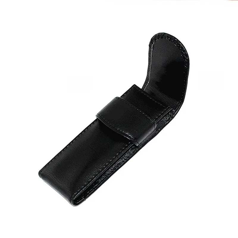 Genuine High Quality Leather Fountain Pen Case / Bag for 2 Pens - Black Pen Holder / Pouch
