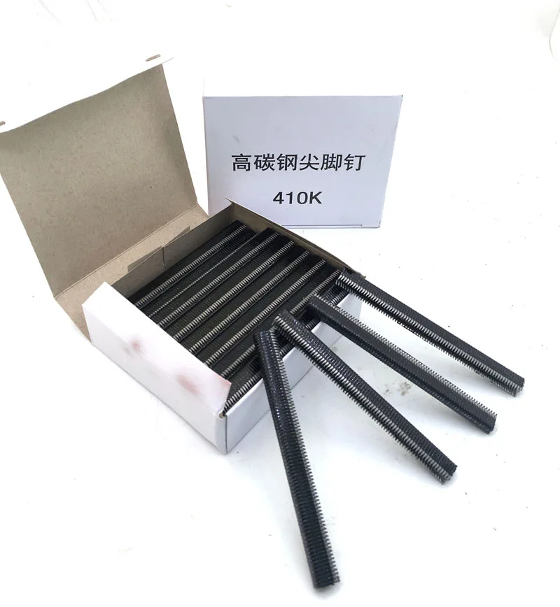 

Air nail gun woodworking iron woven rattan aluminum tube narrow crown stapler high carbon steel nails 410K-20 boxes sharp feet