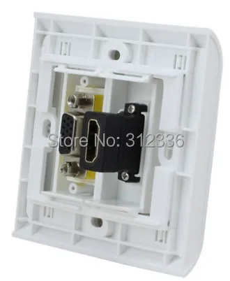 free shipping 86mm wall socket HDMI and VGA connector Directly multifunctional socket  Multi-Media Socket