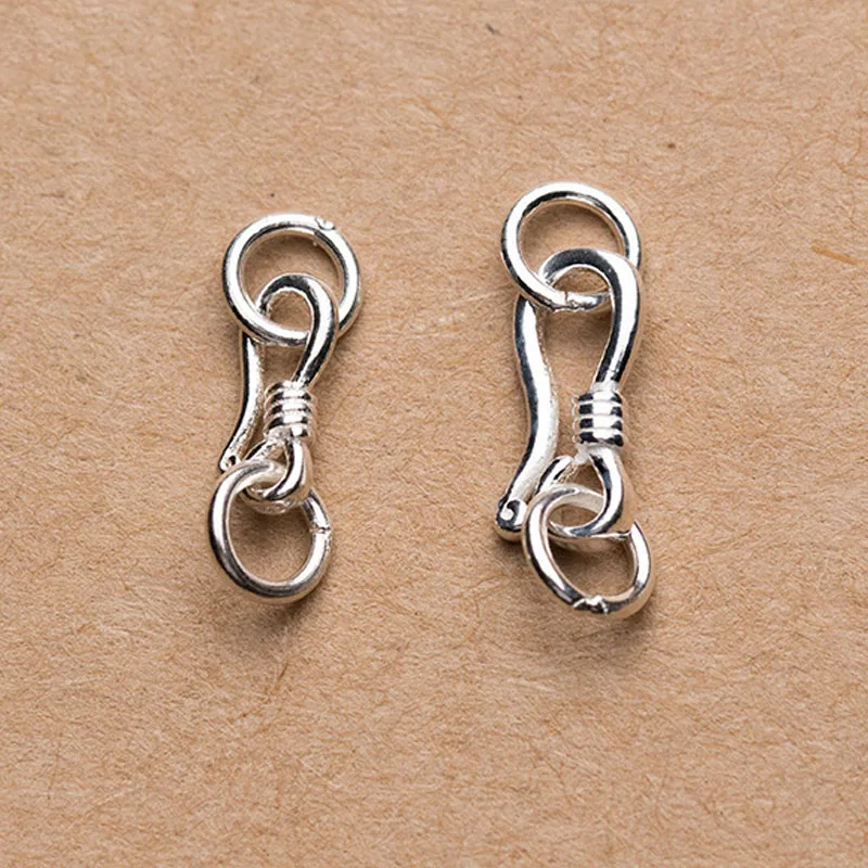 100% 925 Sterling Silver Ornament Lobster Clasps With Jump Rings 10x5/13x6mm Necklace Bracelets Hook Connector DIY Jewelry Make