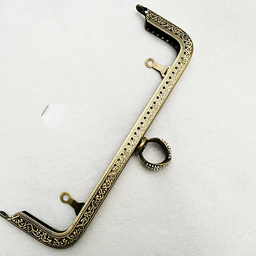 vintage bronze color metal clasp for bag purse frame knurling accessories diamond buckle 3pcs/lot