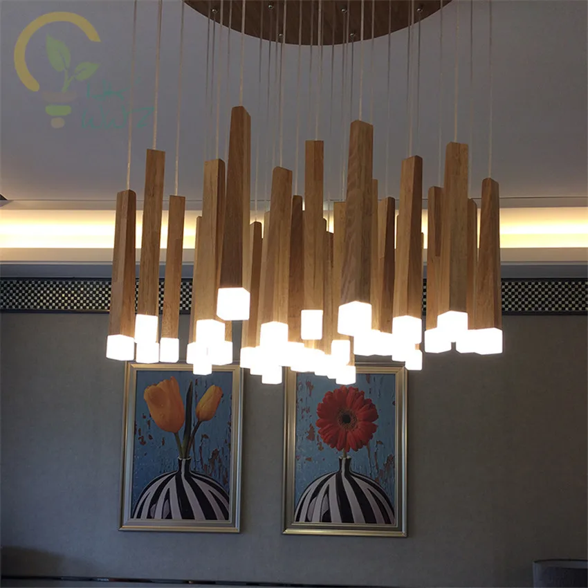 Vintage Match stick Led Pendant lights Wood Suspension Lighting Fixtures Modern led Indoor Lighting Home Deco Luminaire Lamps