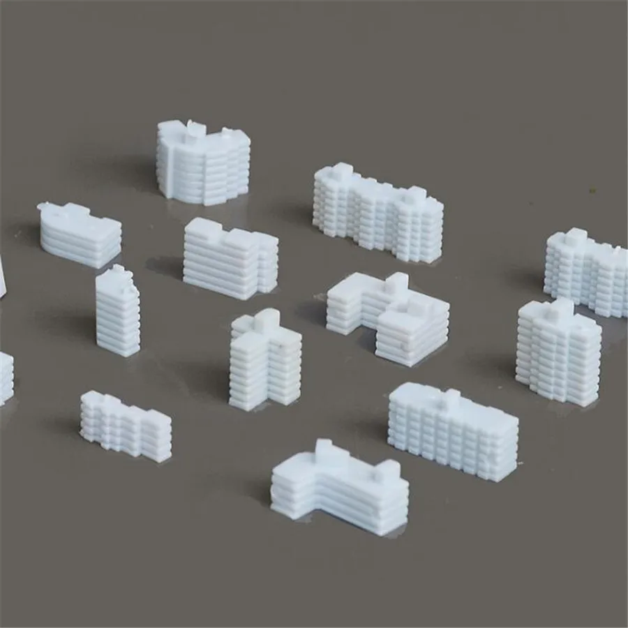 10pcs/lot Plastic 1/2000 Scale Model Building For Train Layout Or Kits Building Toys