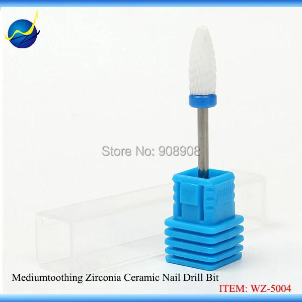 Flame White Medium Tough Zirconia Ceramic Nail Drill Bit Tools for Dental Beauty Care Nail Art Salon Manicure Pedicure Polishing