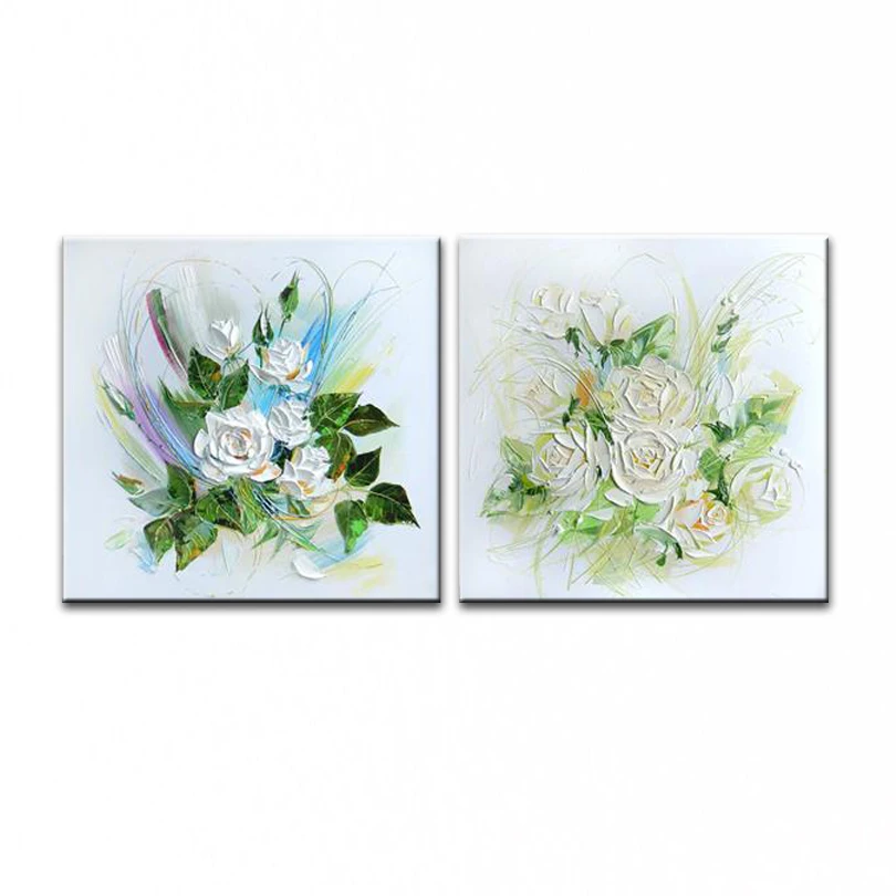 

Hand painted oil painting Home decoration high quality canvas knife painting flower pictures DM17021602