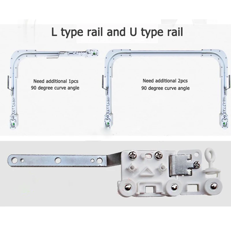 High Quality 90/135 Degree Electric Curtain Track Joint Bracket Connector for U Type L Type Window For Tuya Dooya Track Rod