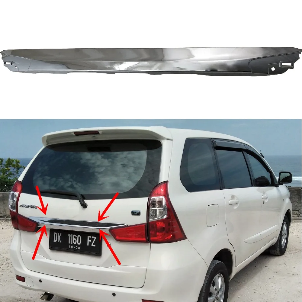 High-quality ABS Chrome plated Rear Trunk Lid Cover Trim For Toyota Daihatsu Xenia Avanza 2016 Car-styling