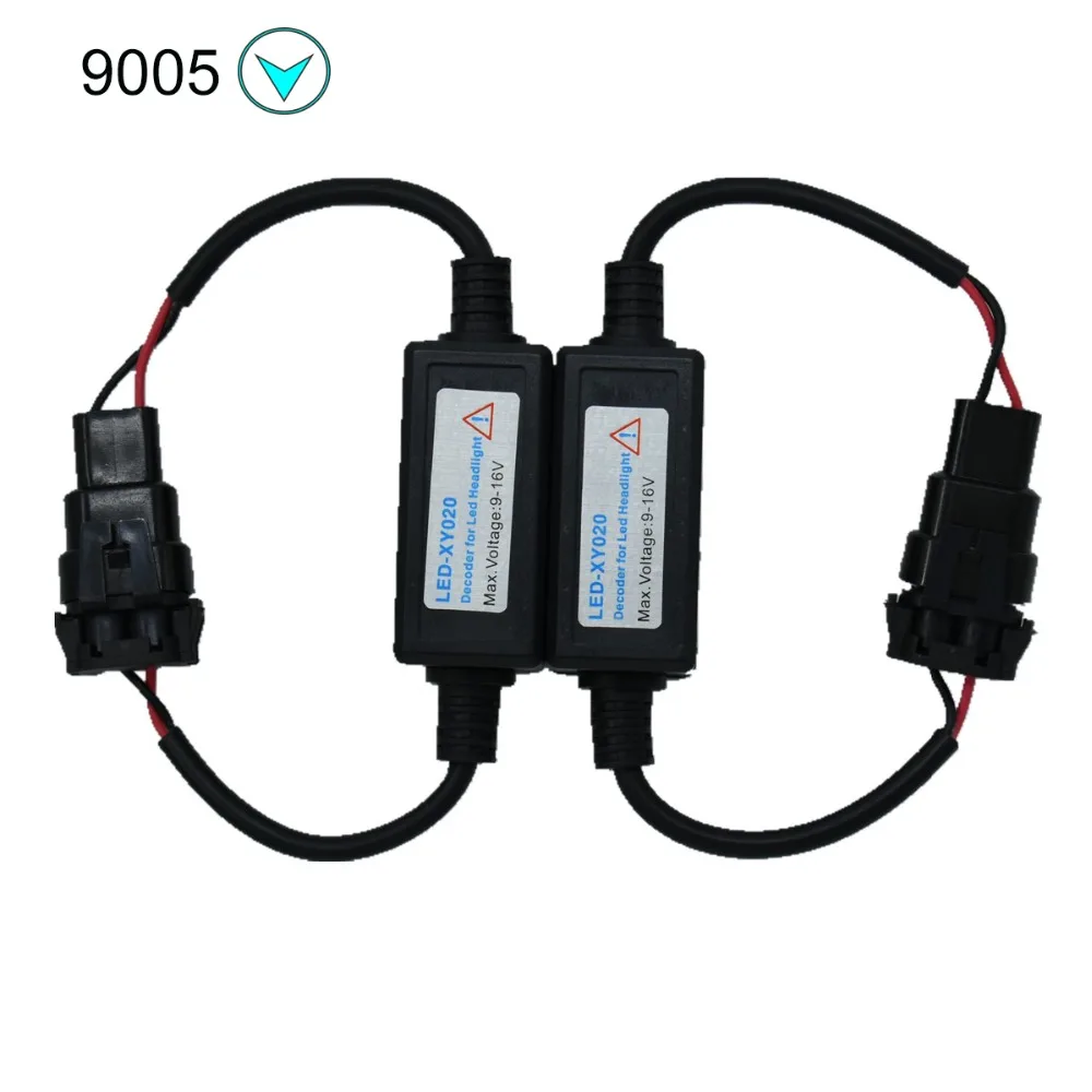 2 pieces LED Headlight Decoder H1 H3 H4 H7 H11 H13 9005 CAN-BUS EMC Warning Canceller Capacitor Anti-flicker Resistor harness