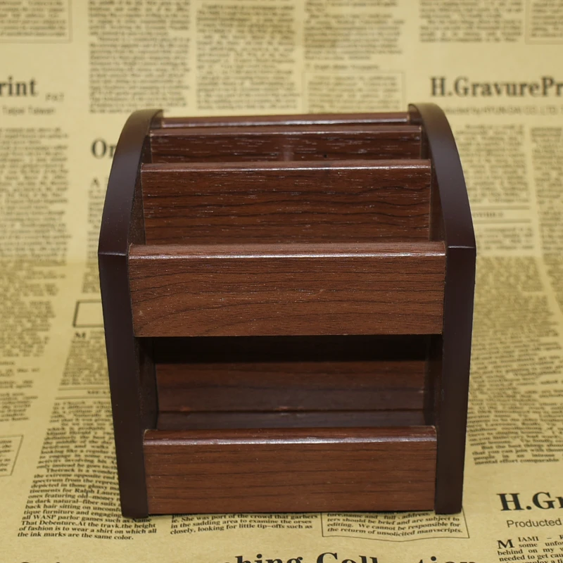 2pcs high quality solid wood pen holder office stationery creative multi-function desktop storage supplies