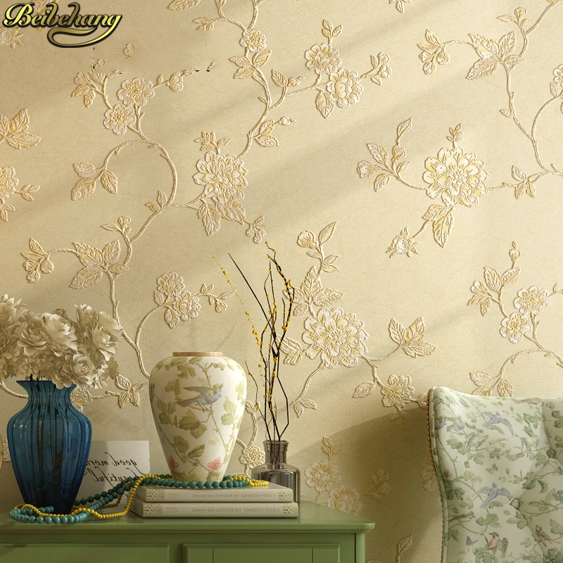 beibehang European Embossed Flower Vintage 3D Wallpaper for Wall paper roll Covering For Backdrop TV background home improvement