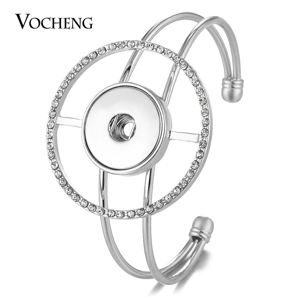 Vocheng Ginger Snap Button Echo Double Bangle Big Round Charms 18mm with Crystal NN-558