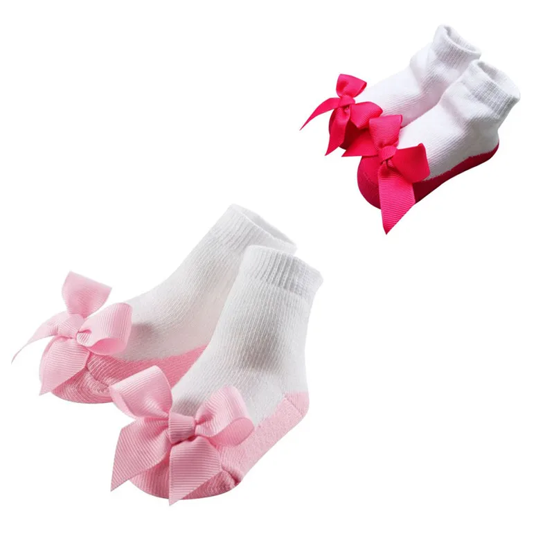 

Baby Floor Socks Baby Girl Socks with Bows Princess Lace Sock White Cotton Toddler Birthday Gift meias Anti Slip Pink Cute 0-18M