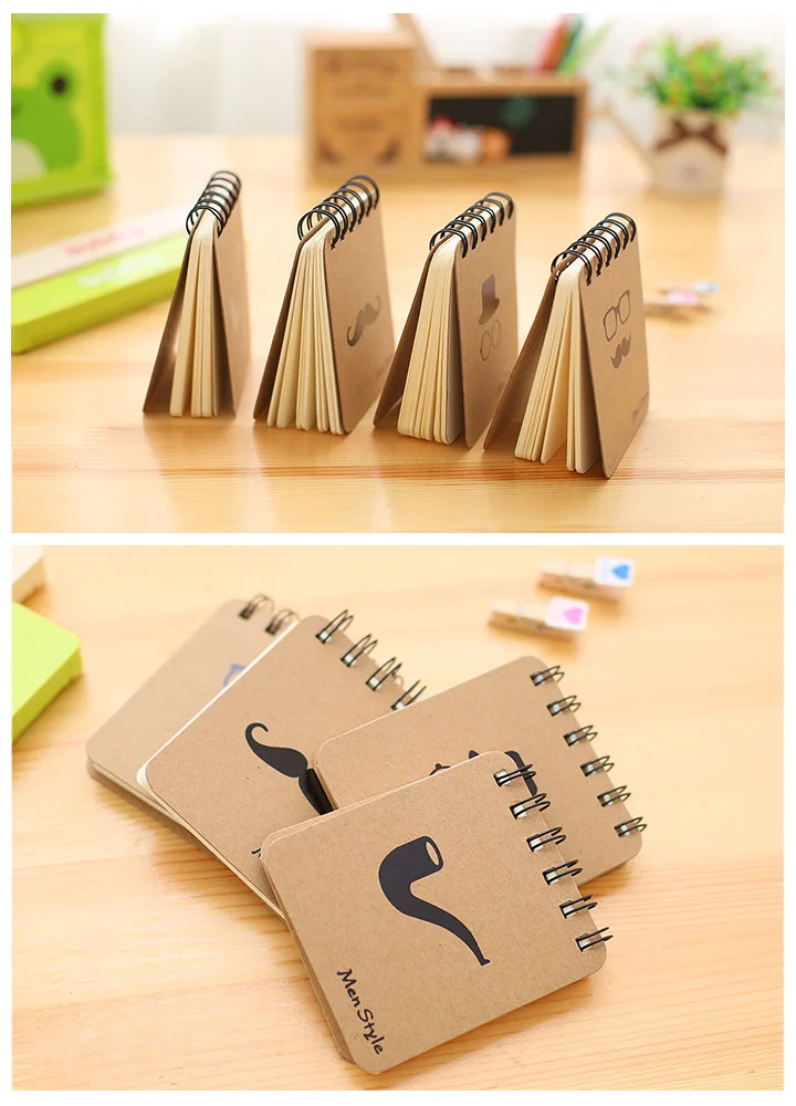 MEMO pad Korean Stationery Black Gold Beard Coil Book Portable notepad small Book Wholesale