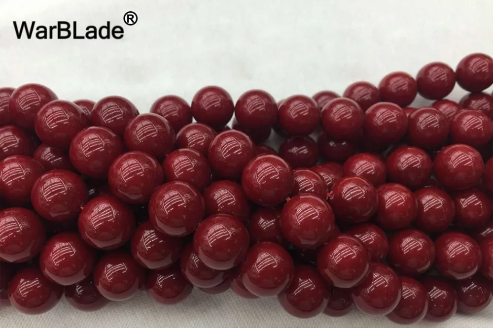 WarBLade High Quality Natural Stone Red Coral Beads Round Loose Beads 4mm 6mm 8mm 10mm For Jewelry Making DIY Bracelet Necklace