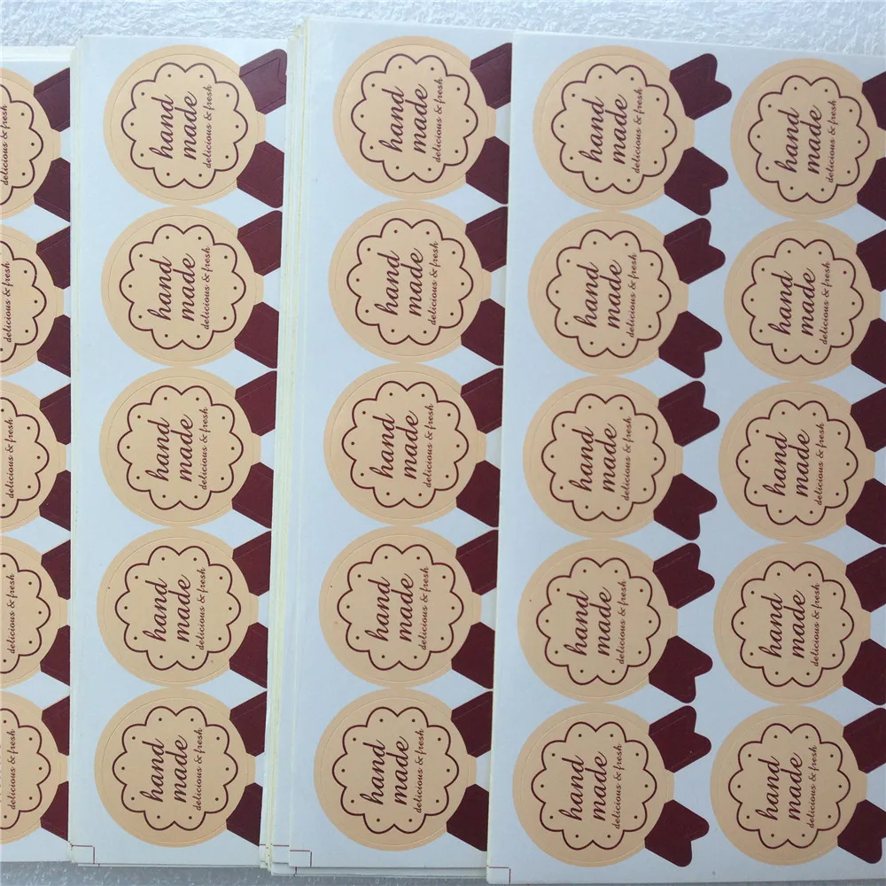 

100pcs Free shipping bakery cake cookie candy gift tags packing tapes Handmade seal stickers bags boxes adhesive labels 35*27mm