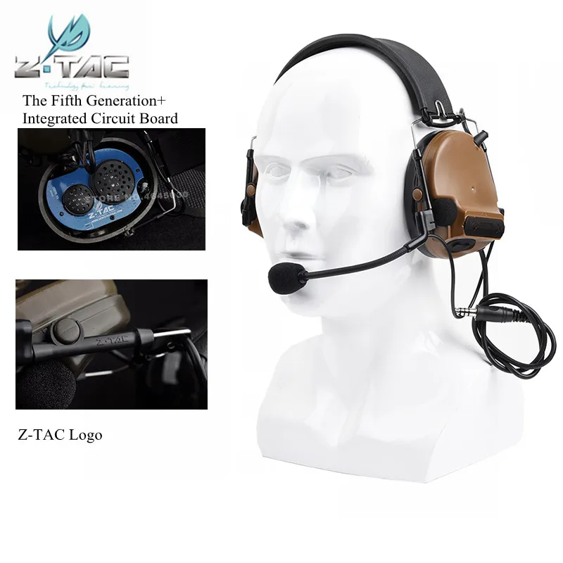 Z-TAC Airsoft Comtac III Headset C3 Noise Reduction Headphone The Fifth Generation+Integrated Circuit Board Hunting Earphone