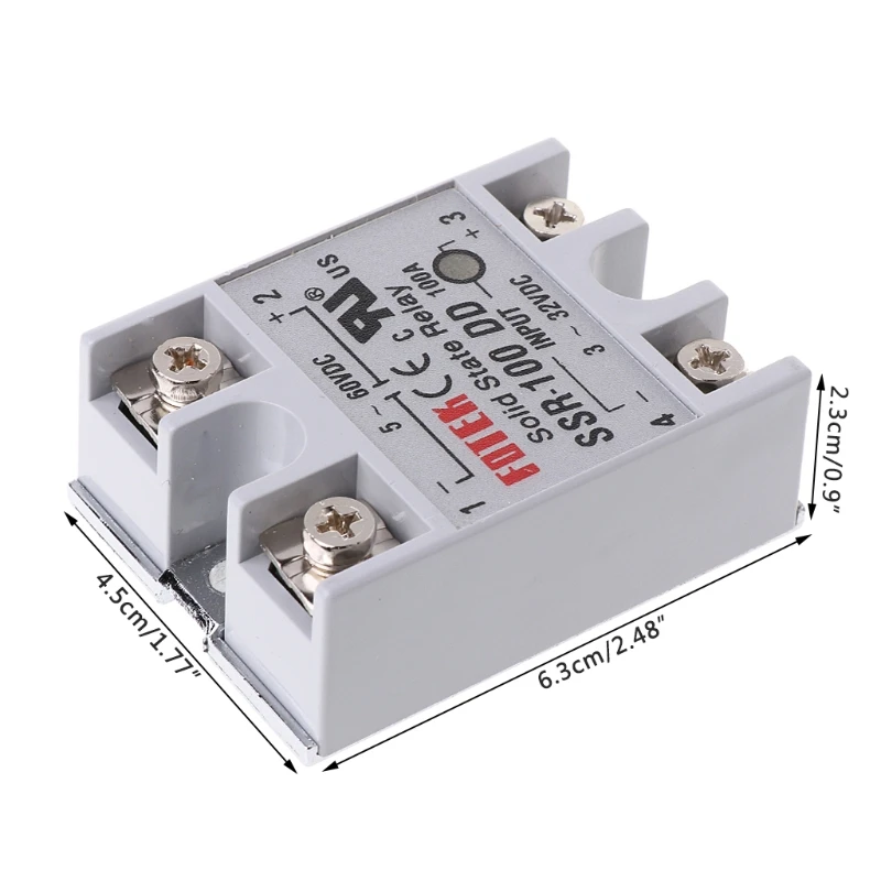 SSR-100 DD Solid State Relay Module 100A 3-32V for DC Input  5-60V for DC Output