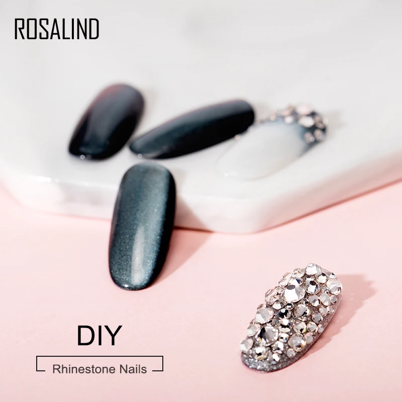 ROSALIND-esmalte de Gel UV 2 en 1 para uñas, pegamento adhesivo fuerte para decoración de uñas con diamantes de imitación, esmalte semipermanente