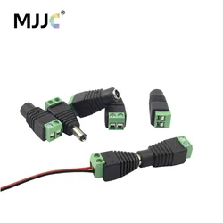 LED Strip Connector 5.5x2.1mm Male Female DC Power Plug Jack Adapter for CCTV Single Color LED Strip to Power Adapter