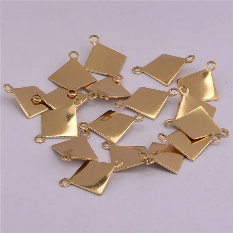 

50PCS 18.5mm Copper Material rhomb Shape Charm rhomb connector Disc Pendant for Earring Necklace DIY Handmade Jewelry Making