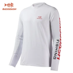Bassdash-T-shirt de pêche à manches longues pour homme, protection solaire UV, Udissolve 50 +