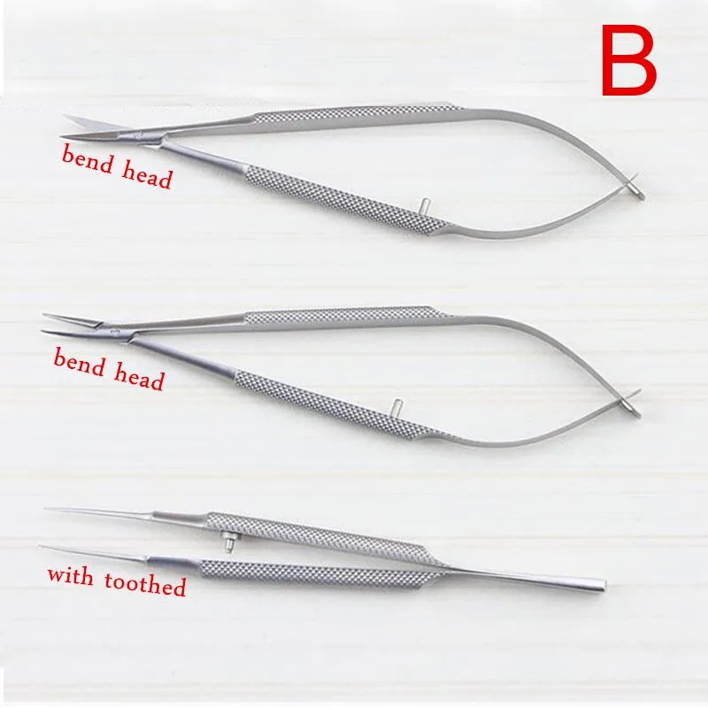 3pcs/set equipment 12cm ophthalmic microsurgical instruments Needle Holder Micro scissors Tweezers hand surgery