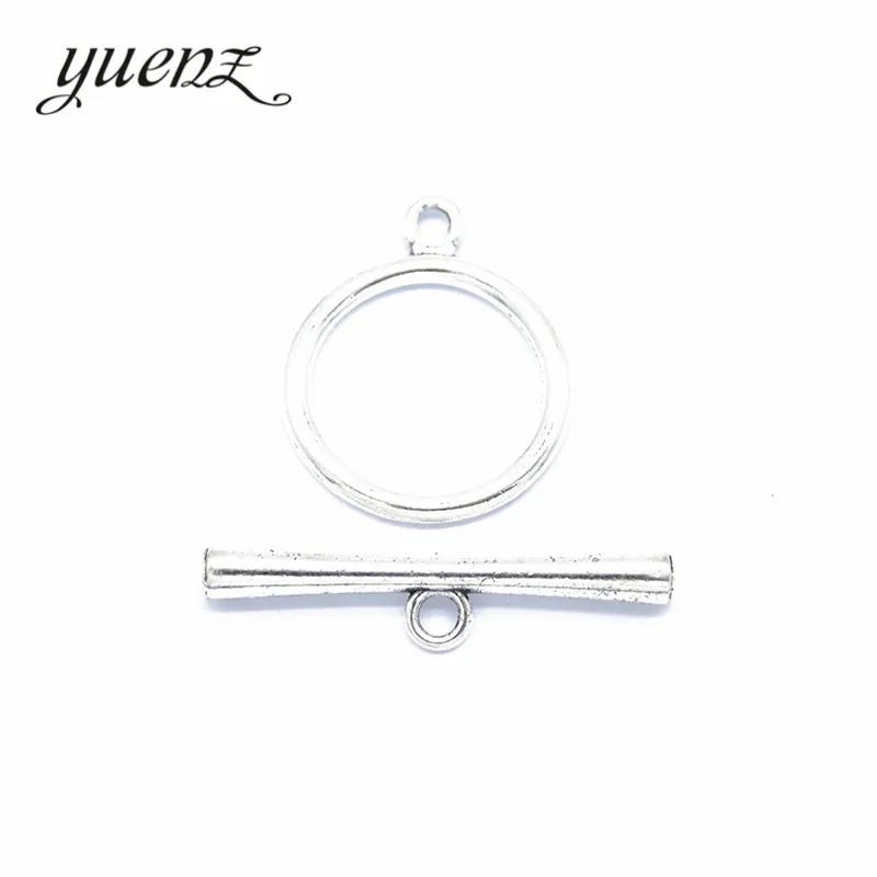 YuenZ 5 set  Round-shaped Toggle Clasps Antique Silver color Bracelet necklace DIY jewelry making  V205