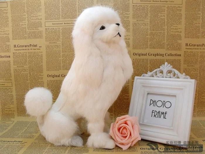 simulation large dog 22x12x32cm toy model polyethylene&furs poodle toy dog model home decoration props ,model gift d141