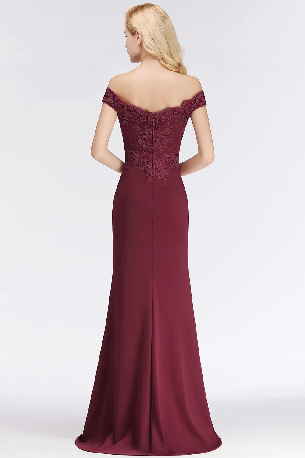 Robe de Soiree Sexy Backless Burgund Spitze Lange Abendkleid 2021 Elegante Kappe Hülse Abend Party Kleider Vestido de Festa