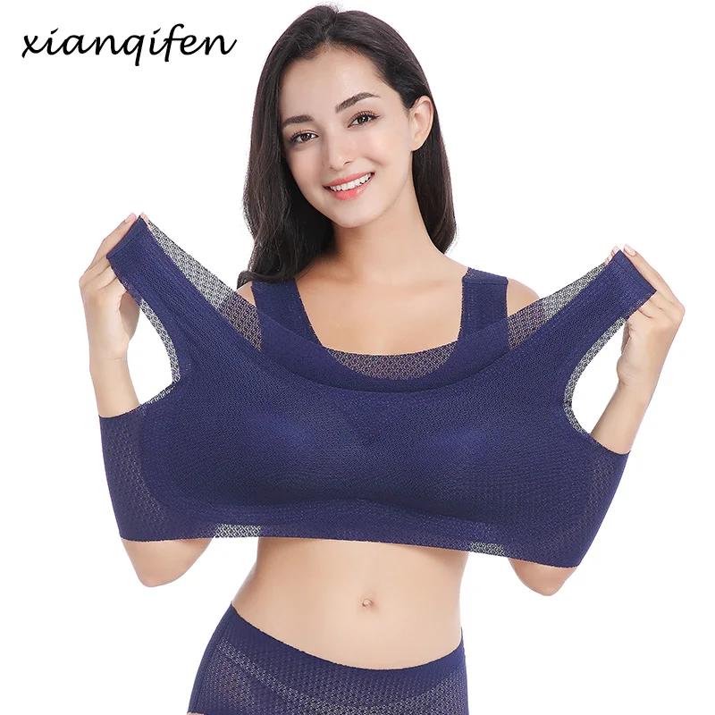 Xianqifen Bras for Women Minimizer Sexy Seamless Bralette Plus Size Brassiere Girl Sport Vest Padded Lingerie Push Up Intimates