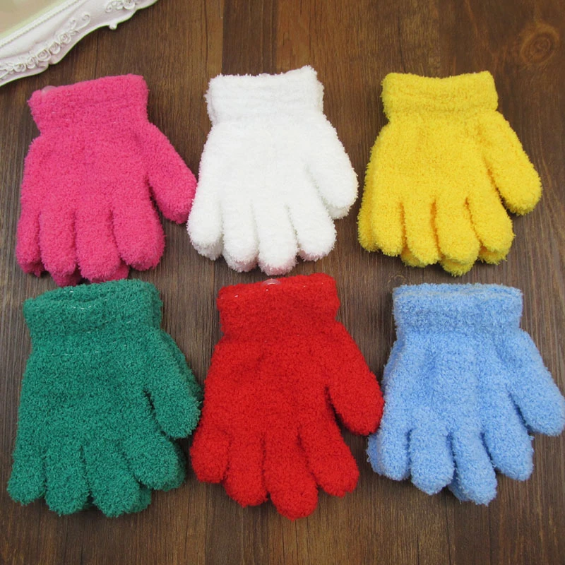 

Cute Kids Boy Girls Children Full Finger Gloves Hand Mittens Warm Winter