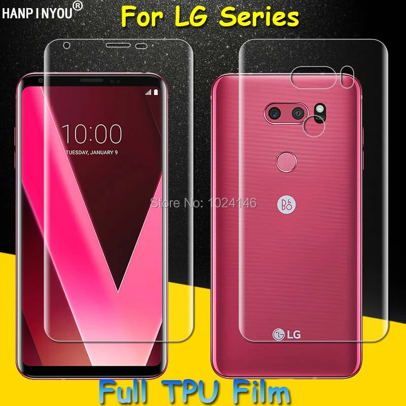 Protector de pantalla de película de TPU suave transparente, cubierta completa frontal/trasera para LG V30 V30S Plus ThinQ 6,0"