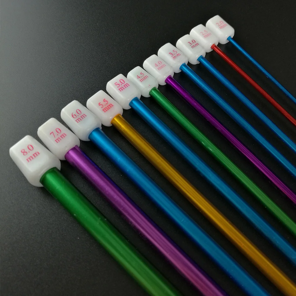 

11PCS Multicolour Aluminum Tunisian Afghan Crochet Hook Knit Needles 1mm/1.25mm/1.5mm/1.75mm/2mm/2.5mm/3mm/4mm/5mm/6mm