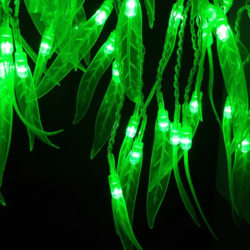 

4Mx0.6M Decoracion Holiday Lights Fiestas Green Leaf Home Outdoor Led Christmas Lights Fairy Lights