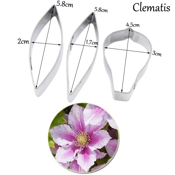 Clematis Petal Veiner &Cutter Silicone Molds Crafts For Chocolate Candy Jelly Moulds Baking Pastry Home and Kitchen Baking