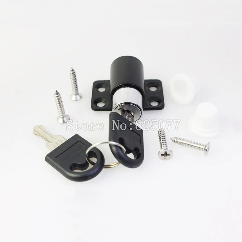 Wholesale 100PCS Black Color Sliding Window Lock with Key Child Safety Protection Limit Lock Sliding Door Lock