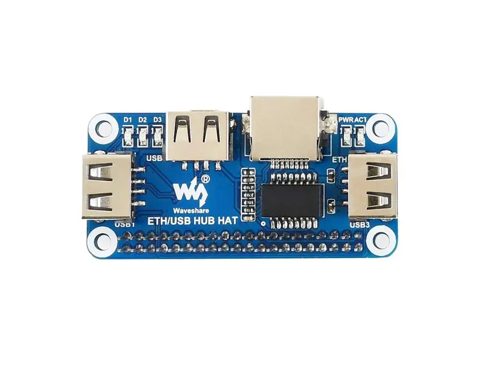 Waveshare Ethernet/USB HUB HUT für Raspberry Pi 1x RJ45 Ethernet Port 3x USB Ports 5V
