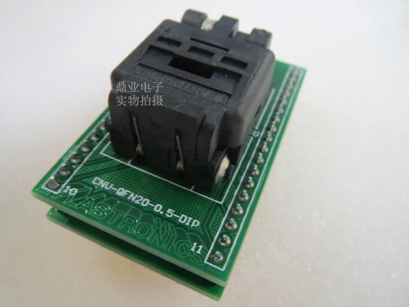 Clamshell-QFN20/DIP20 4x4mm 간격 0.5mm IC 버닝 시트 어댑터, 테스트 시트 테스트 소켓 테스트 벤치 재고 있음 무료 배송