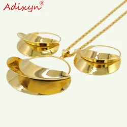 Adixyn PNG Hyperbole Bag Necklace/Earrings/Pendant Jewelry Set For Women Gold Color/Copper African/Ethiopian Party Gifts N11012