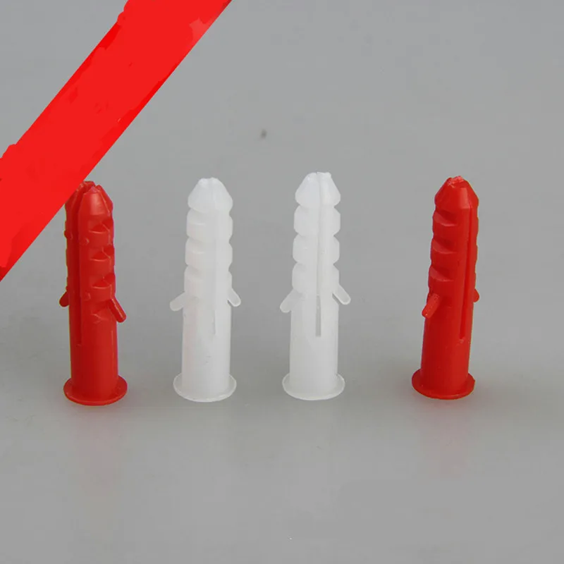 

100pcs Plastic expansion pipe M5 M6 M7 M8 rubber plug plastic pipe nylon column expansion screw anchor plug wall plugs