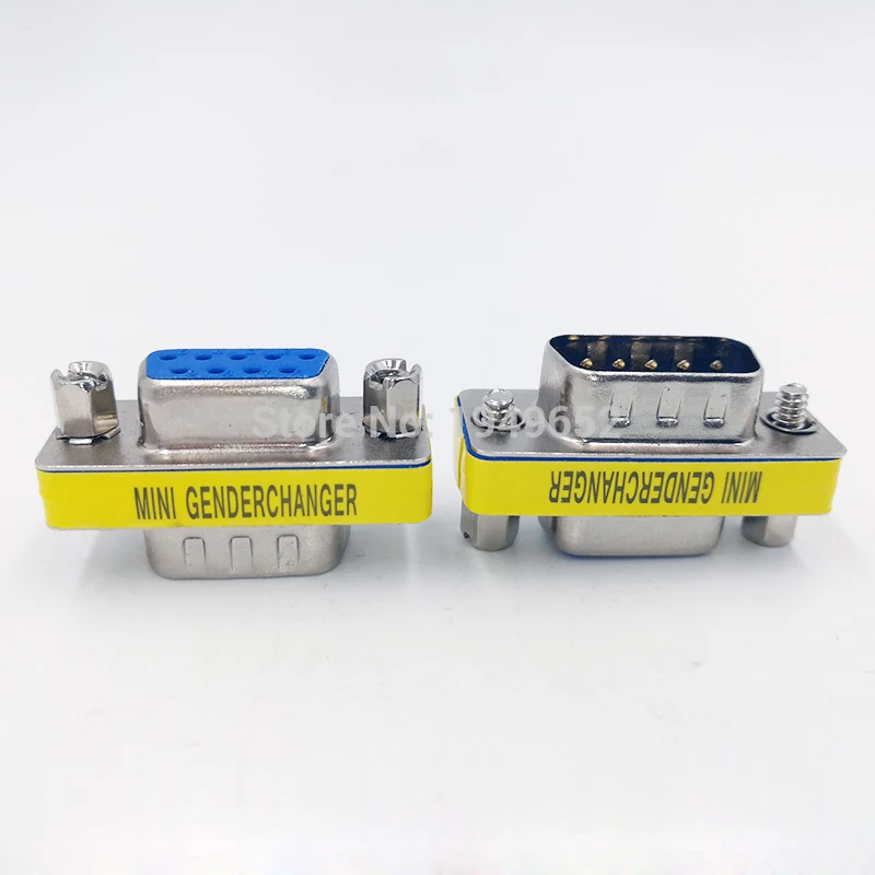 DB9 MINI GENDER CHANGER RS232 data cable connector convert plug VGA Plug connector 9pin port socket